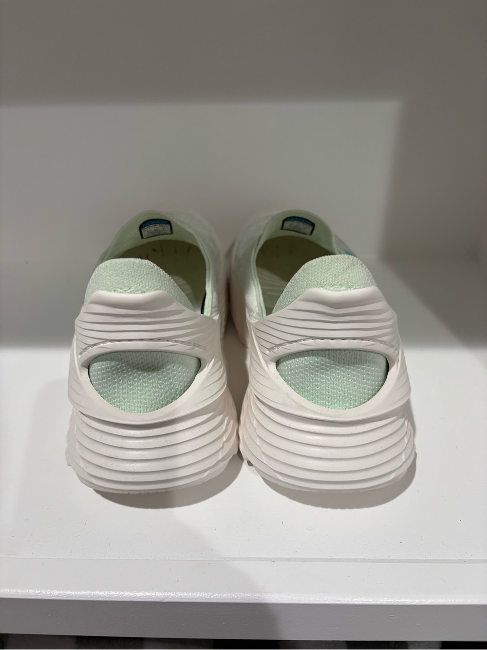 Hoka Slip-On Athletic Shoes in Mint and White with Teal Logo - Picture 4 of 6
